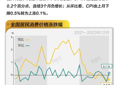 基本面 | 全年CPI同比上涨0.2%，12月同比连续3个月负增长